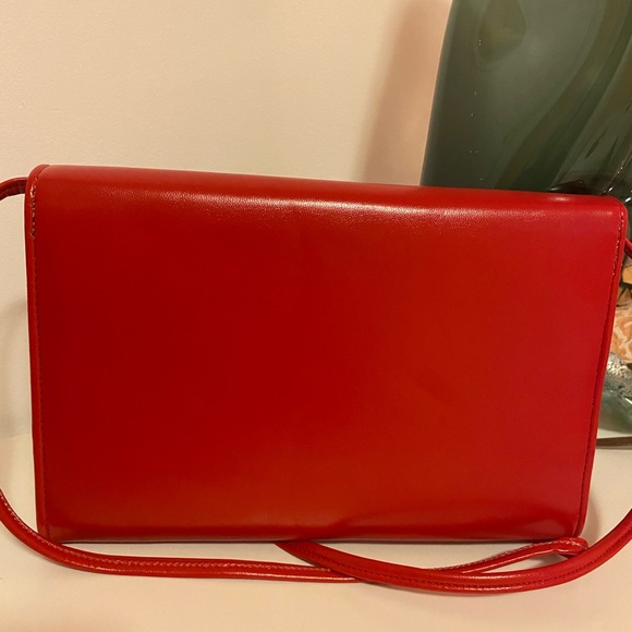 VINTAGE: red crossbody bag, Calego (brand), made in Canada, good condition - Picture 3 of 7